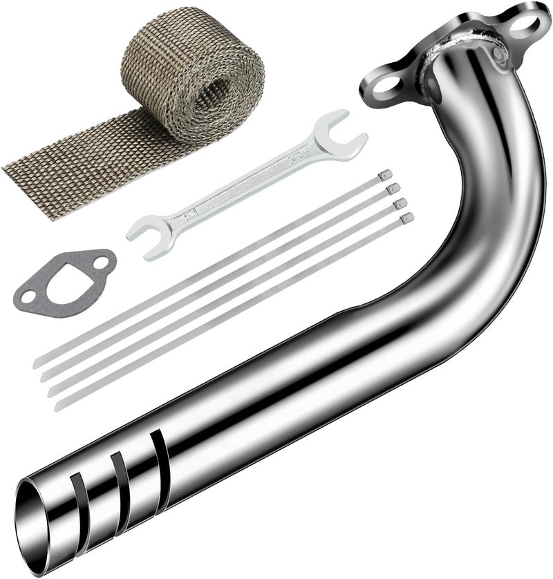 XIKOBY Upgrade Header Exhaust Pipe Kit for Predator 212cc 196cc Coleman Mini Bike CT200U BT200X B200R KT196 Go Kart 6.5HP GX160 GX200 Clone Engine Baja Warrior MB165 Massimo MB200 Performance Parts - Image 1